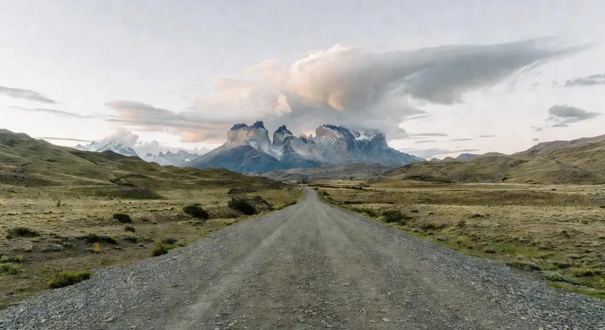 Map showing travel routes to Torres del Paine National Park from Santiago, El Calafate Argentina, and San Pedro de Atacama — how to get to Torres del Paine National Park tours in Chilean Patagonia
